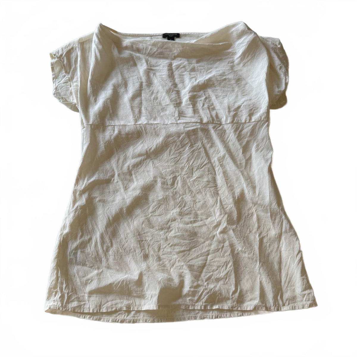 Ann Taylor Ivory Silk Cowl Neck Draped Top Sz 0 Office Coquette Back to School