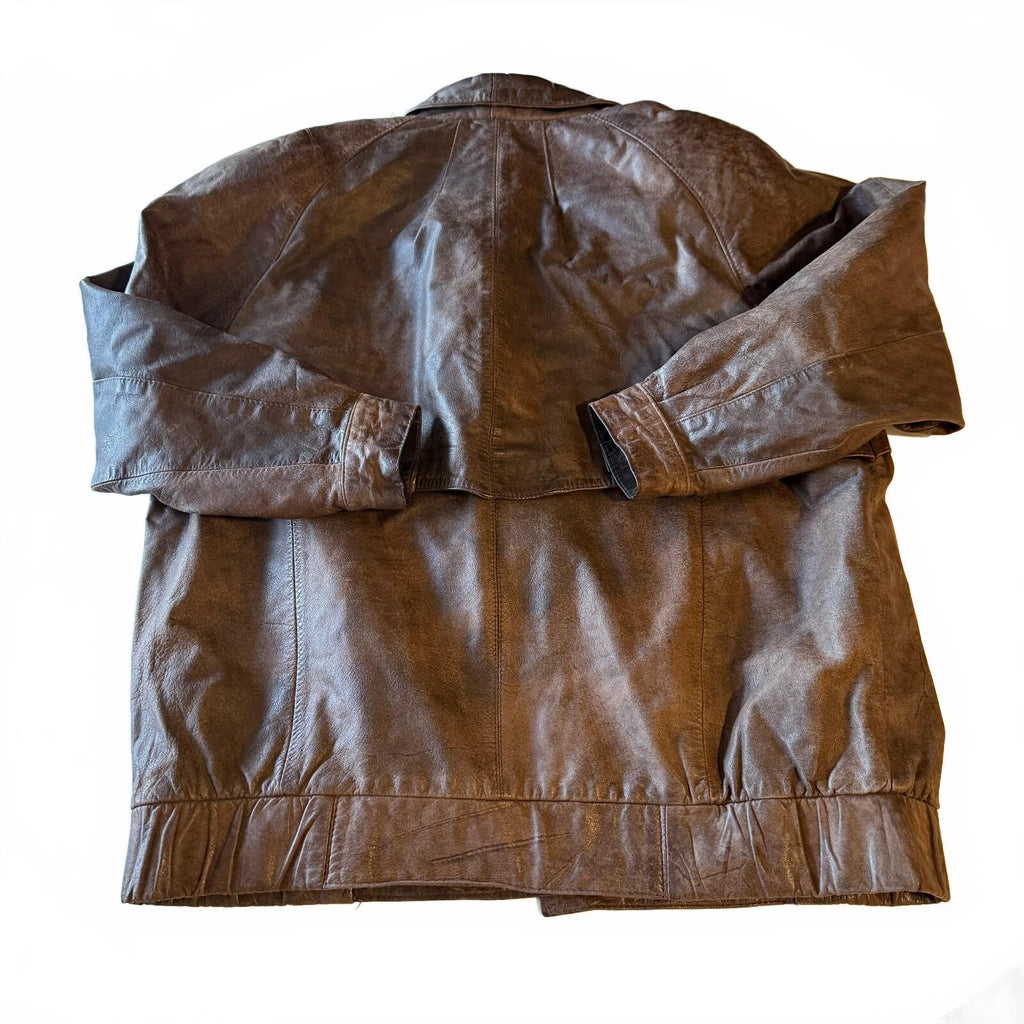 Vintage Genuine Leather Express Pilot Jacket Mens M Distressed Moto Bomber