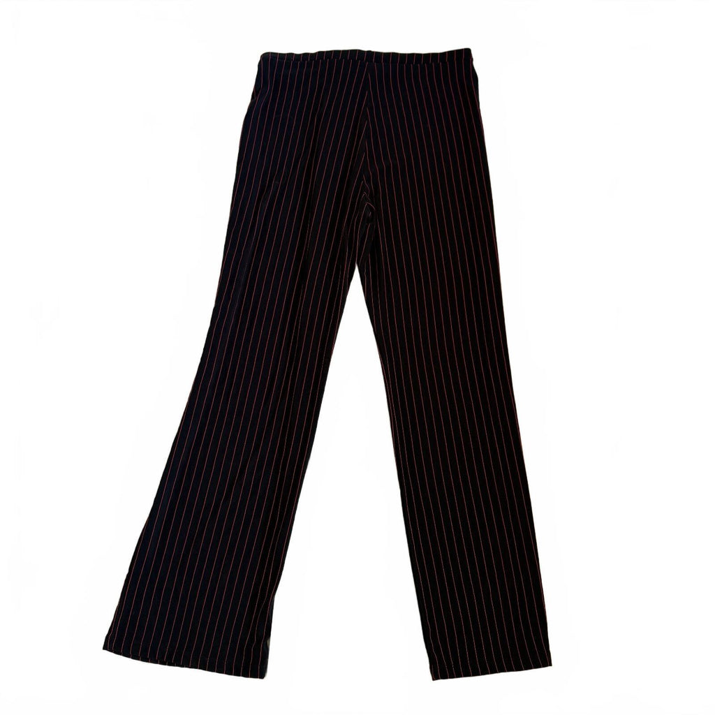 KC Stevens Women's XL Black Pants with Red Pinstripes Stretch Waistband