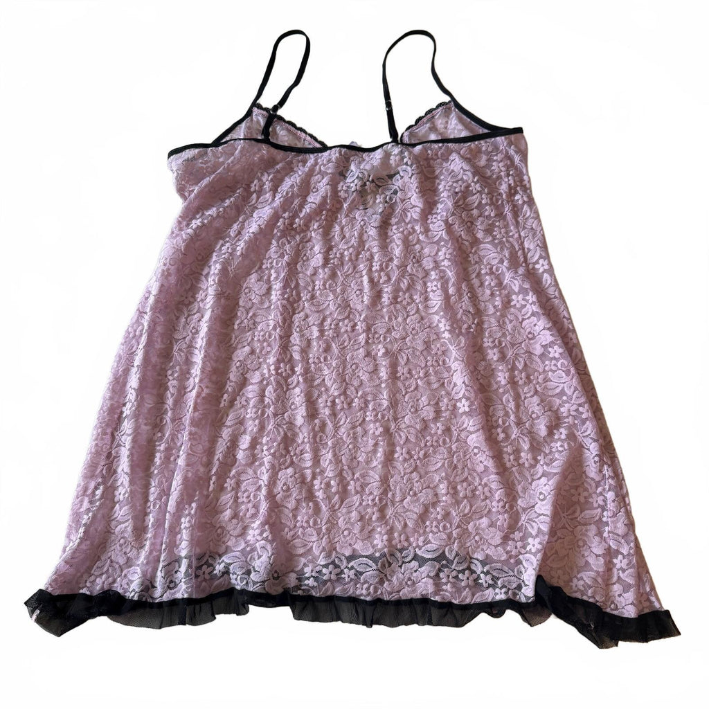 Y2K Secret Treasures Pink Lace Nightie Slip Dress XL Coquette
