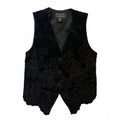 Vintage 1990s Compagnie Internationale Express Black Velvet Floral Pattern Vest