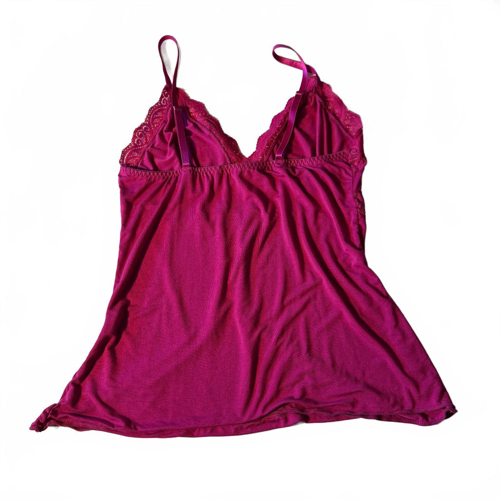 Avidlove Hot Pink Bella Swan Babydoll Lace Trim Cami Women's Tank Top Y2K Girly
