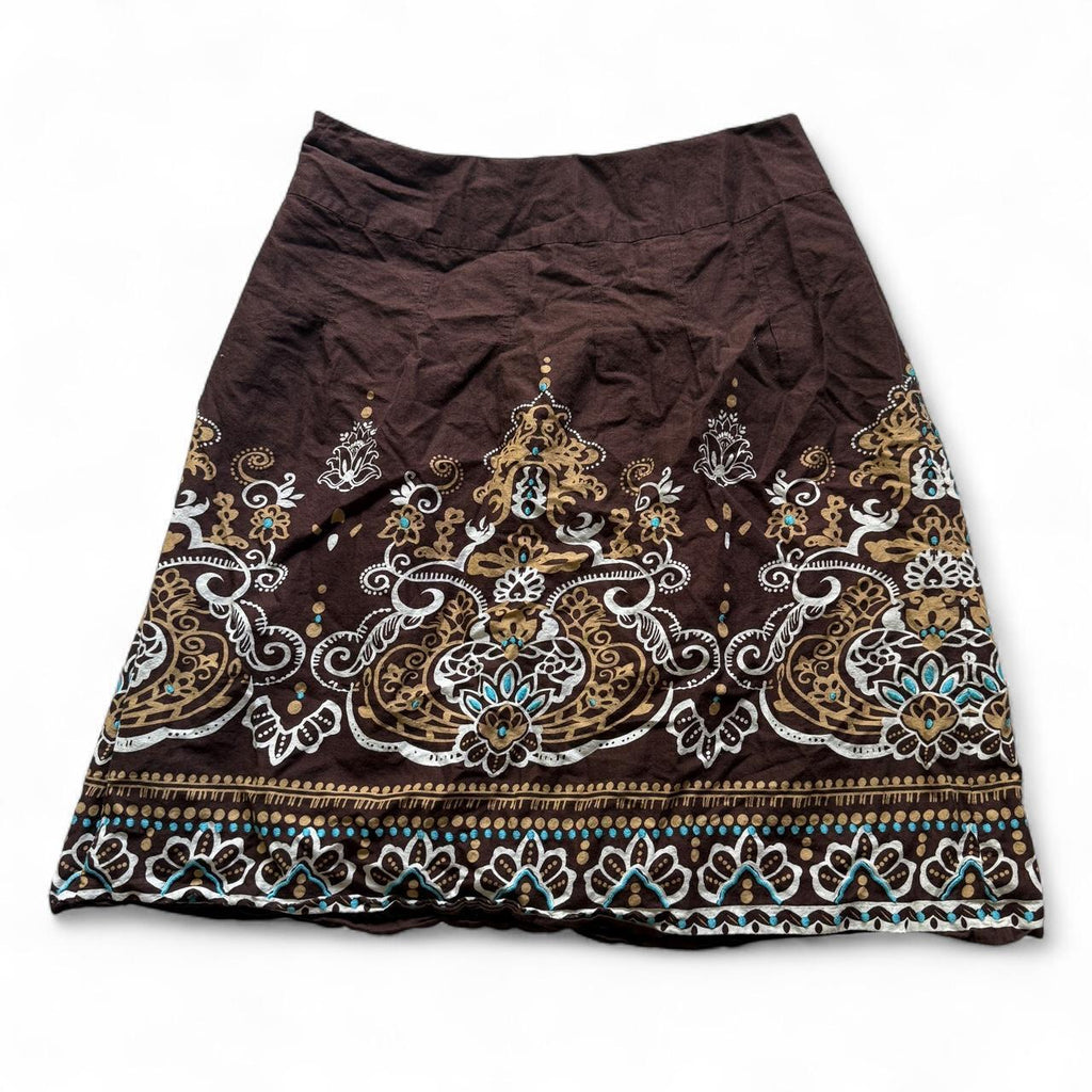 Harold's Vintage Floral Detail Brown Skirt