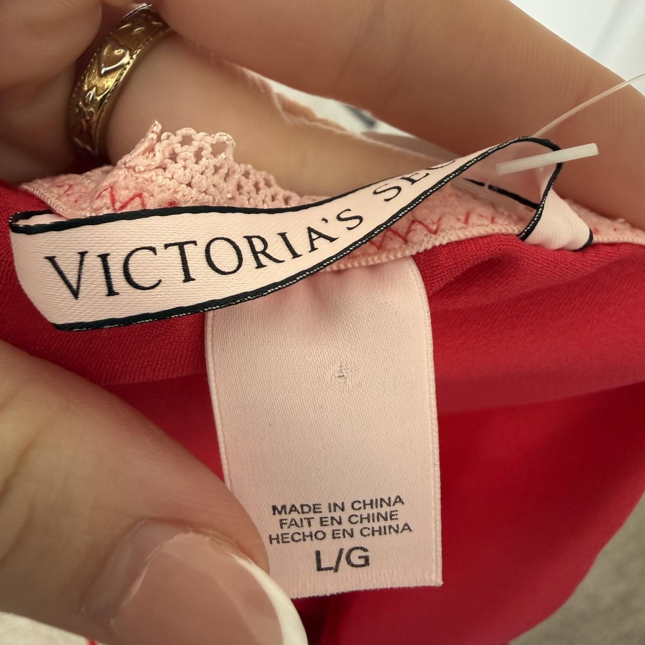 Victoria’s Secret Red Satin Slip Dress — Lace Trim Coquette Lingerie