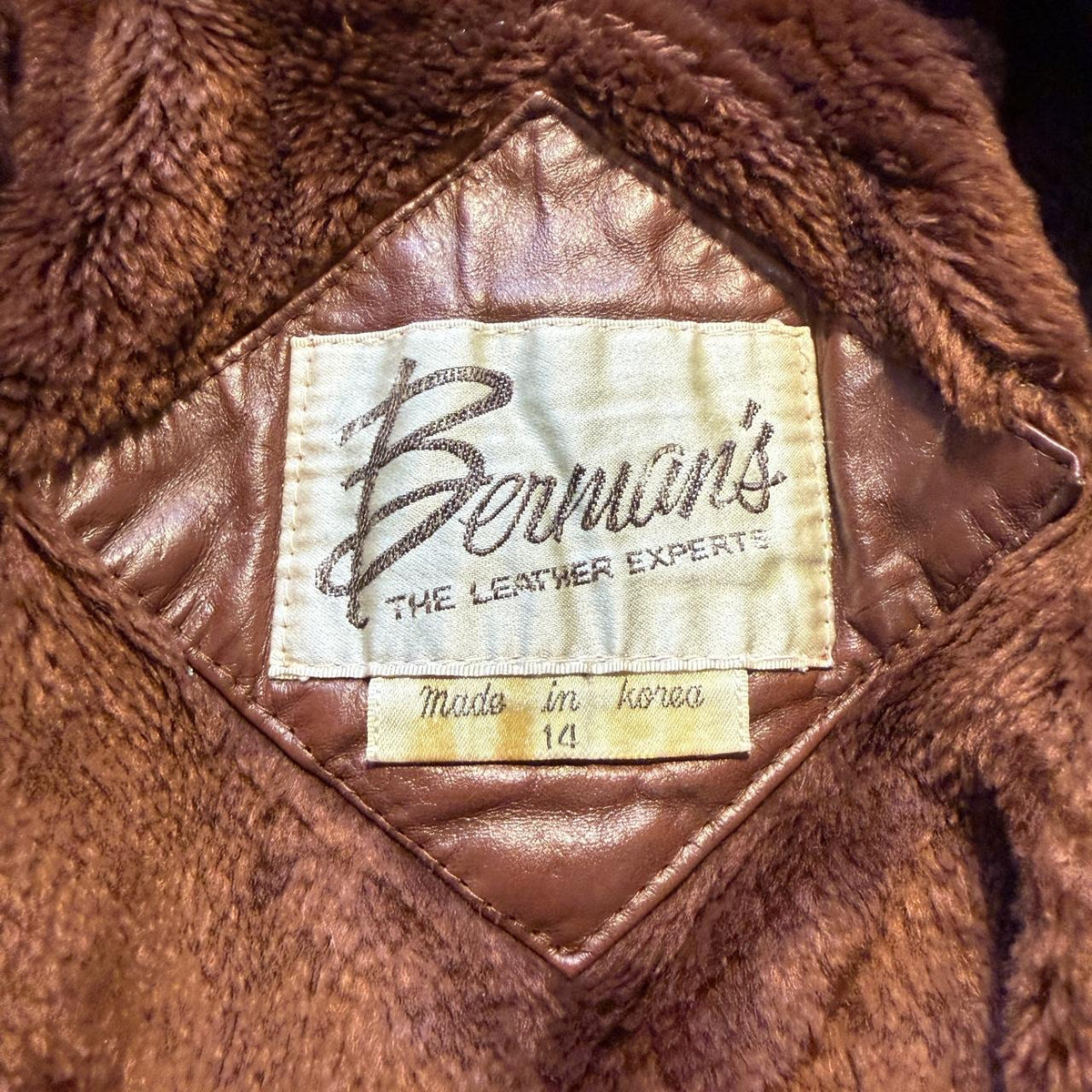 Vintage 1970s Berman's "The Leather Experts" Genuine Brown Leather Trench Coat