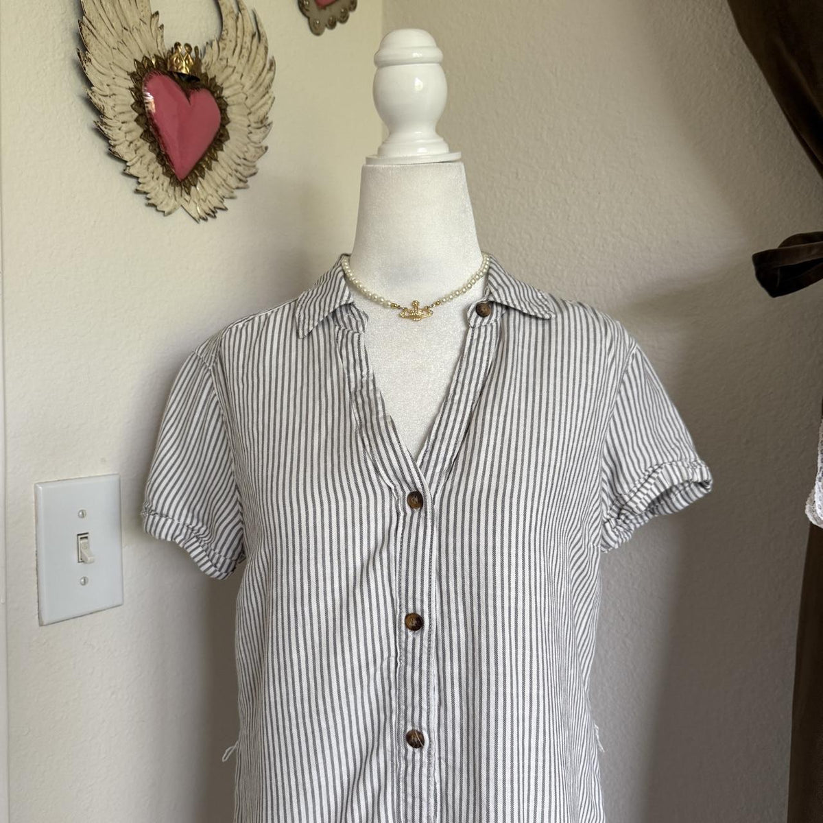 Abercrombie & Fitch Quiet Luxury Button Detail Mini Dress