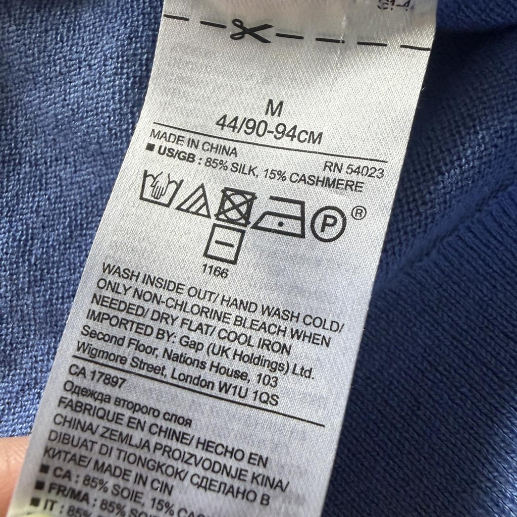 Banana Republic Silk Cashmere Luxury Sweater Bright Blue Size Medium