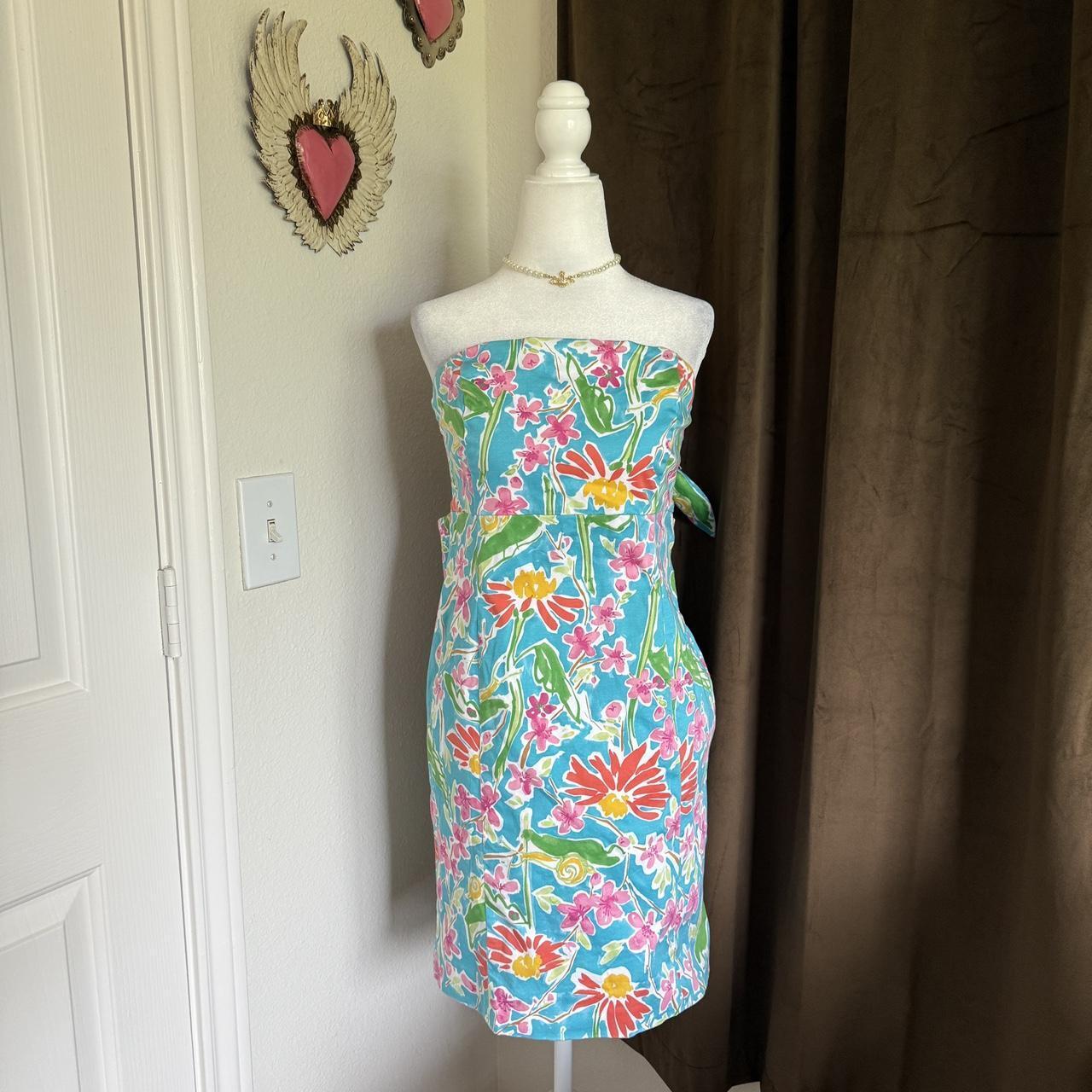 Island Republic Strapless Sundress Floral Tropical Cruise Vacation 97% Cotton