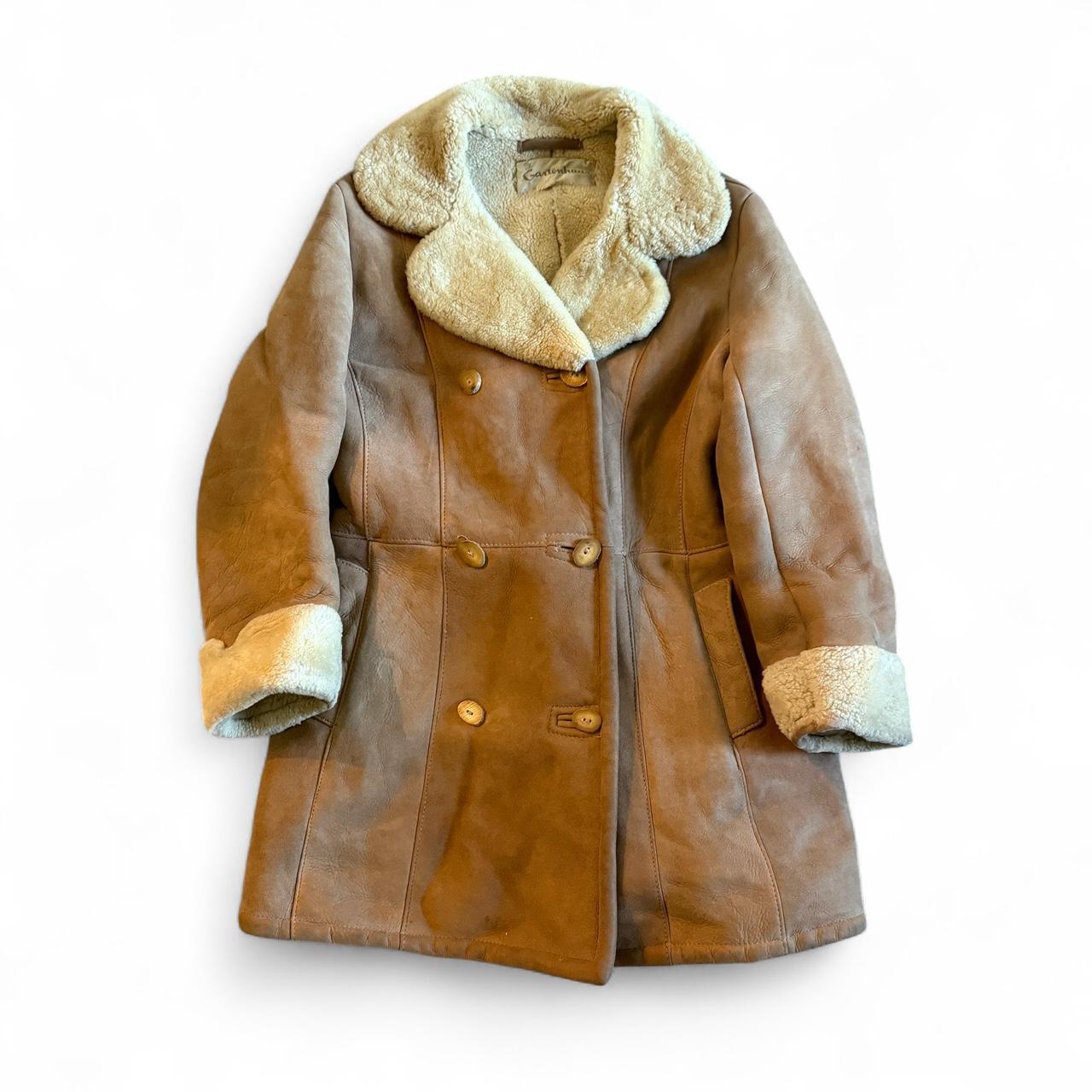 Vintage 1970’s Gartenhaus Penny Lane Shearling Suede Coat Double Breasted Spring Lamb