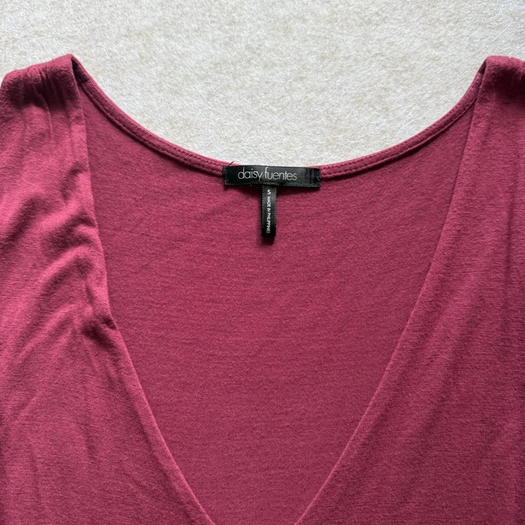 Daisy Fuentes Pink Beaded Empire Waist Fairycore Tunic Top Women's Small