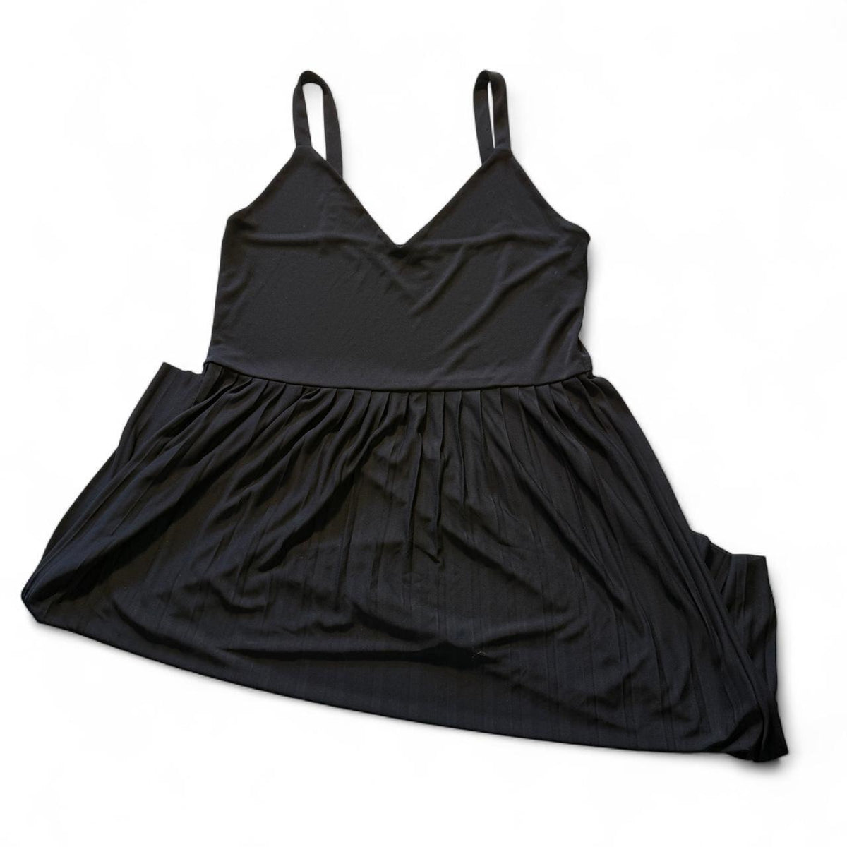 Zara Pleated Skirt Little Black Dress Size Lg Ballerina Basic