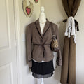 Coquette Preppy Casual Corner Bow Detail Blazer