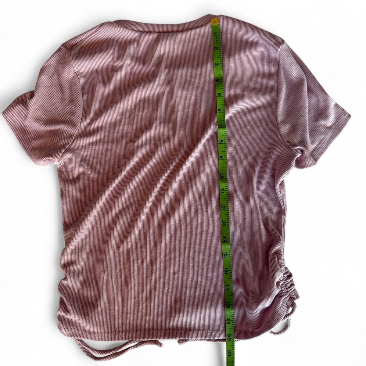 Starlet Pink Y2K Rhinestone Ribbed Baby Tee Blingy Girly Top Sz L