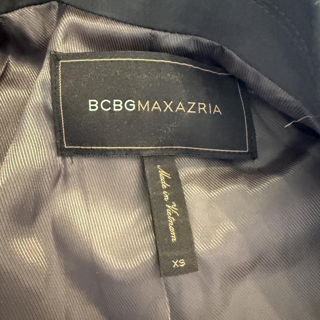 BCBGMAXAZRIA Gray Blazer Shoulder Pads Dramatic Silhouette