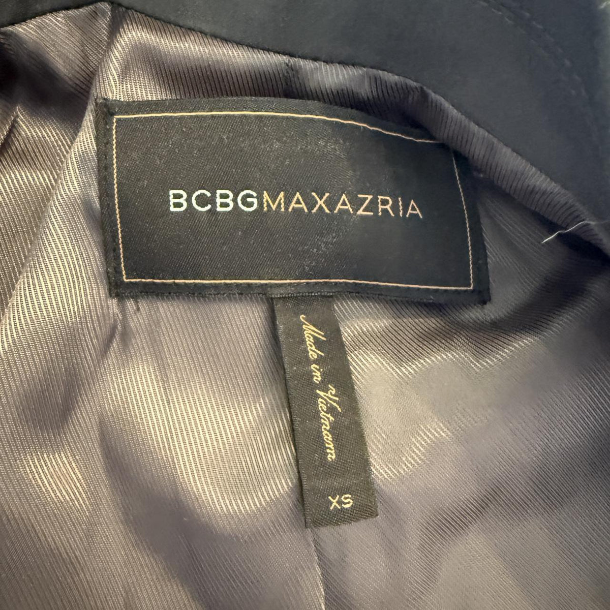 BCBGMAXAZRIA Gray Blazer Shoulder Pads Dramatic Silhouette