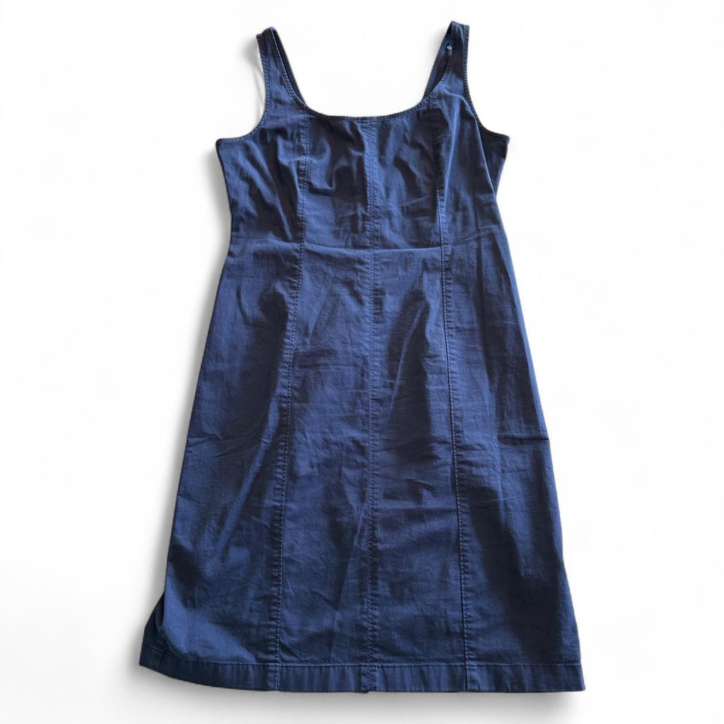 J. Crew Strapless Blue Midi Dress Casual Corporate Back to School