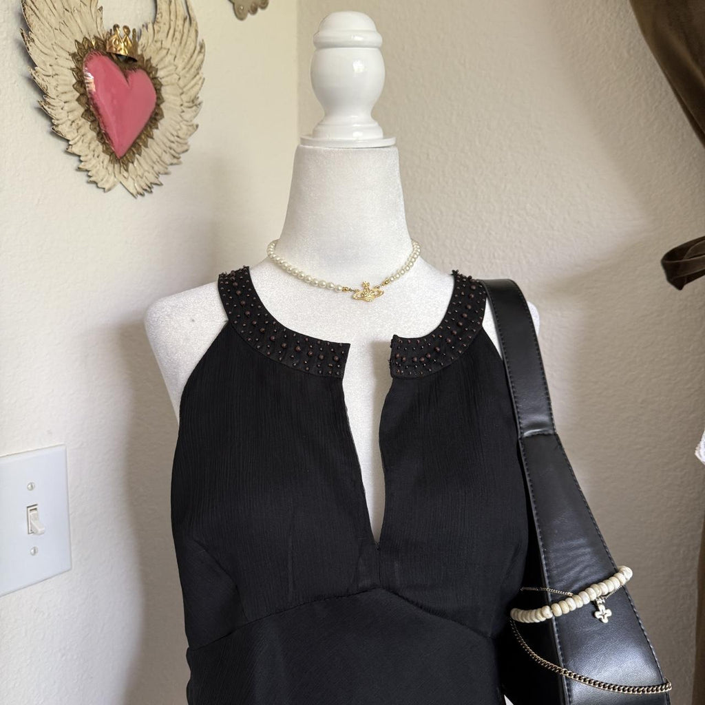 Silk Spenser Jeremy Y2K 1990s Vintage Tank Top Ruffled Hem