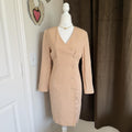 Vintage Ann Taylor Silk and Wool Blend Peachy Pink Double Breasted Blazer Dress
