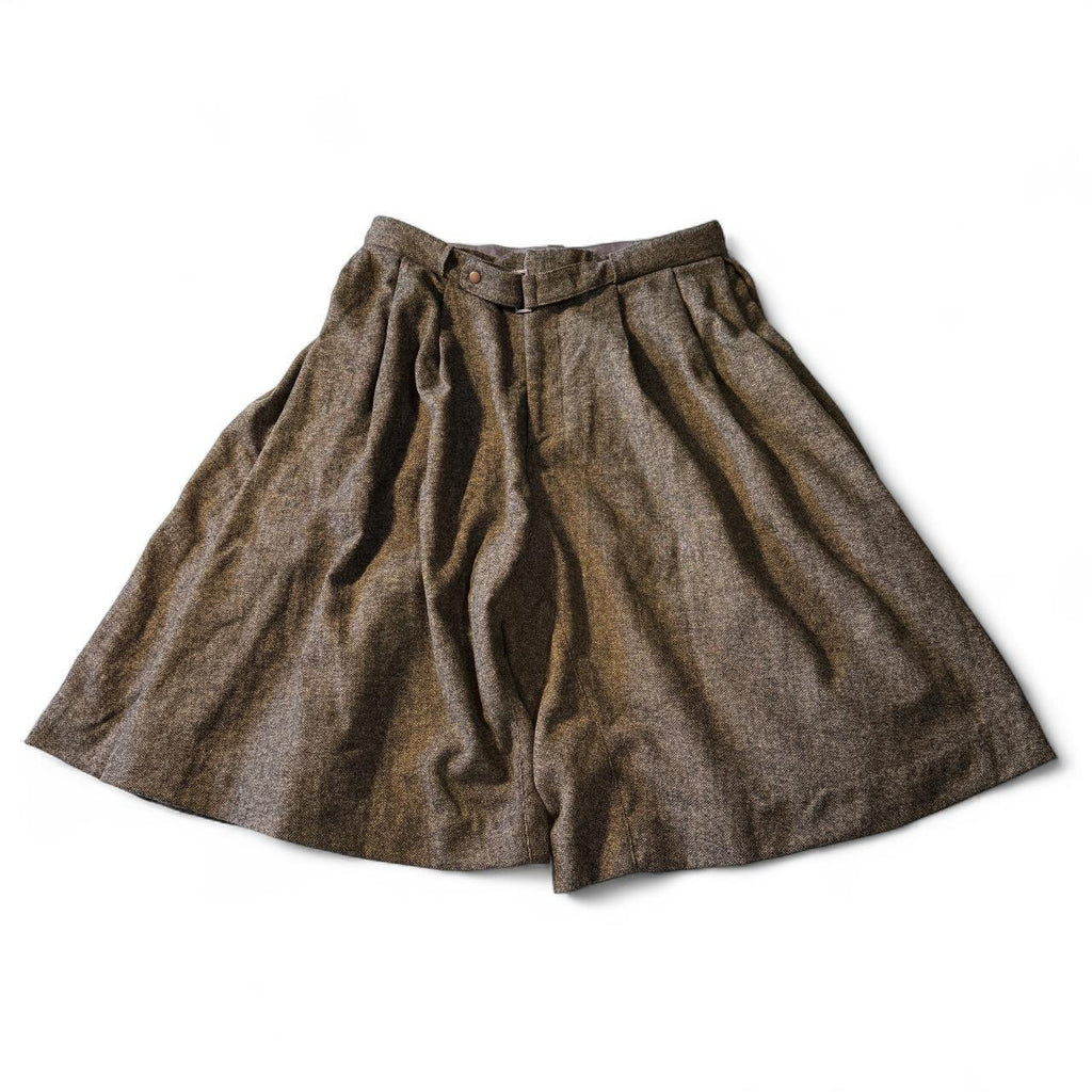 Free People Brand NWT $178 Herringbone Wool Pleated Culotte Shorts
