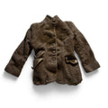 Ralph Lauren Wool Equestrian Jacket Girls 7/8 Brown Plaid Leather Patches