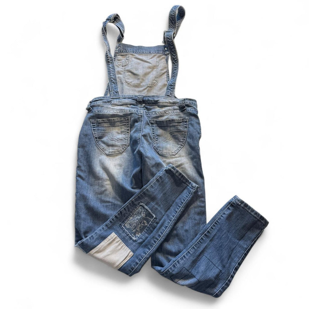 Rue21 Blue Denim Patchwork Overalls Size 3/4