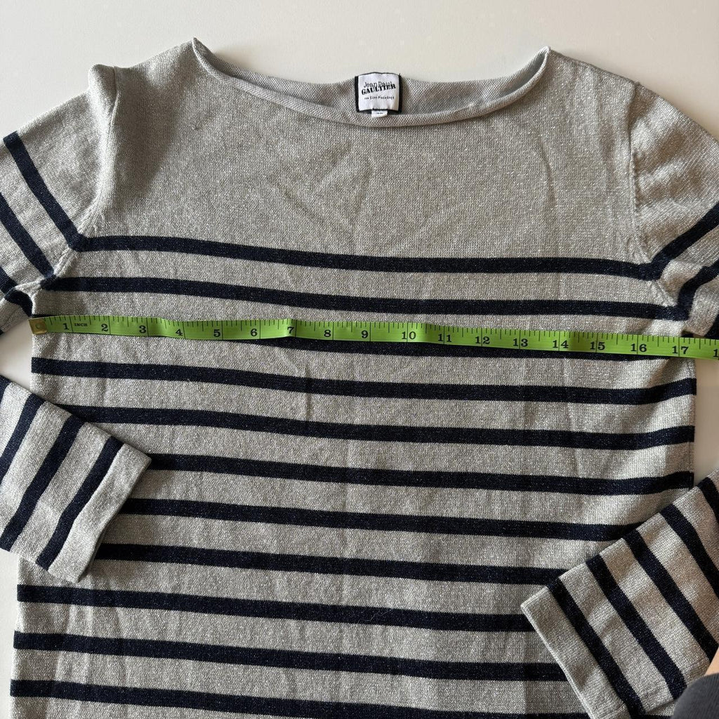 Jean Paul Gaultier Striped Sparkly Knit Lightweight Sweater Excellent Condition