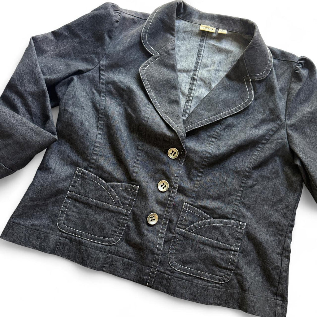 Cato Beaded Sparkly Y2K Inspired Denim Jacket Button Detail