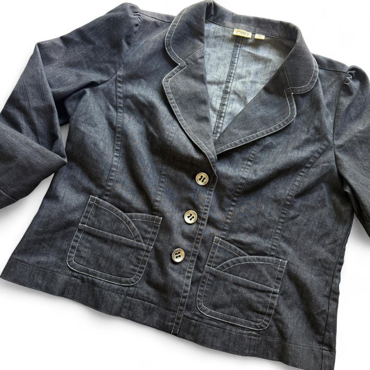 Cato Beaded Sparkly Y2K Inspired Denim Jacket Button Detail