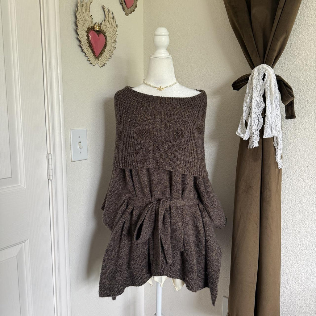 H&M Belted Knit Tunic Turtleneck Sweater Dress