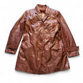 Vintage 1970s Berman's "The Leather Experts" Genuine Brown Leather Trench Coat