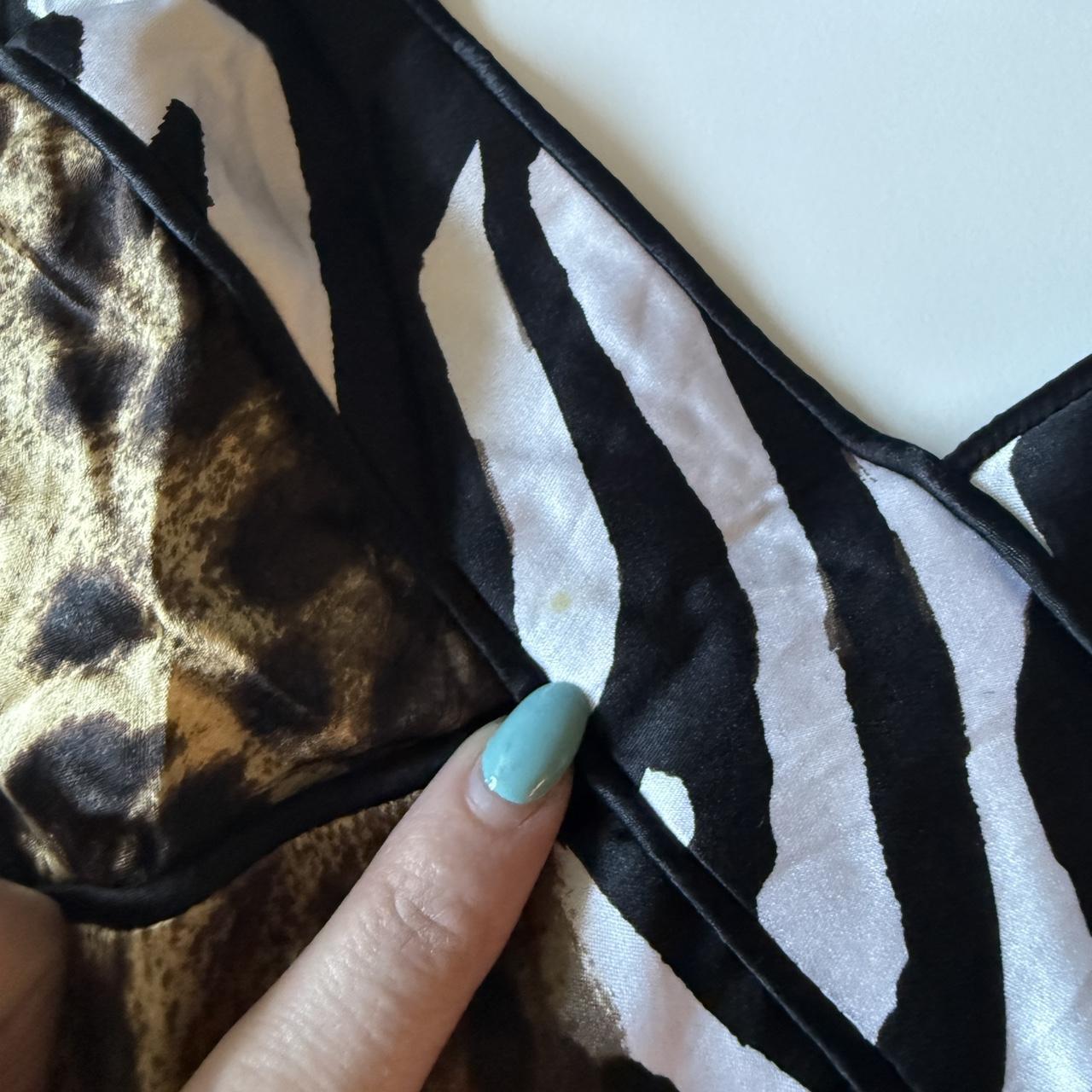 Cache Zebra Print Animal Print Silk Blend Blouse