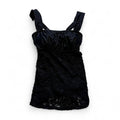 Babydoll Swimsuit Top Sheer Lace Detail Square Neck