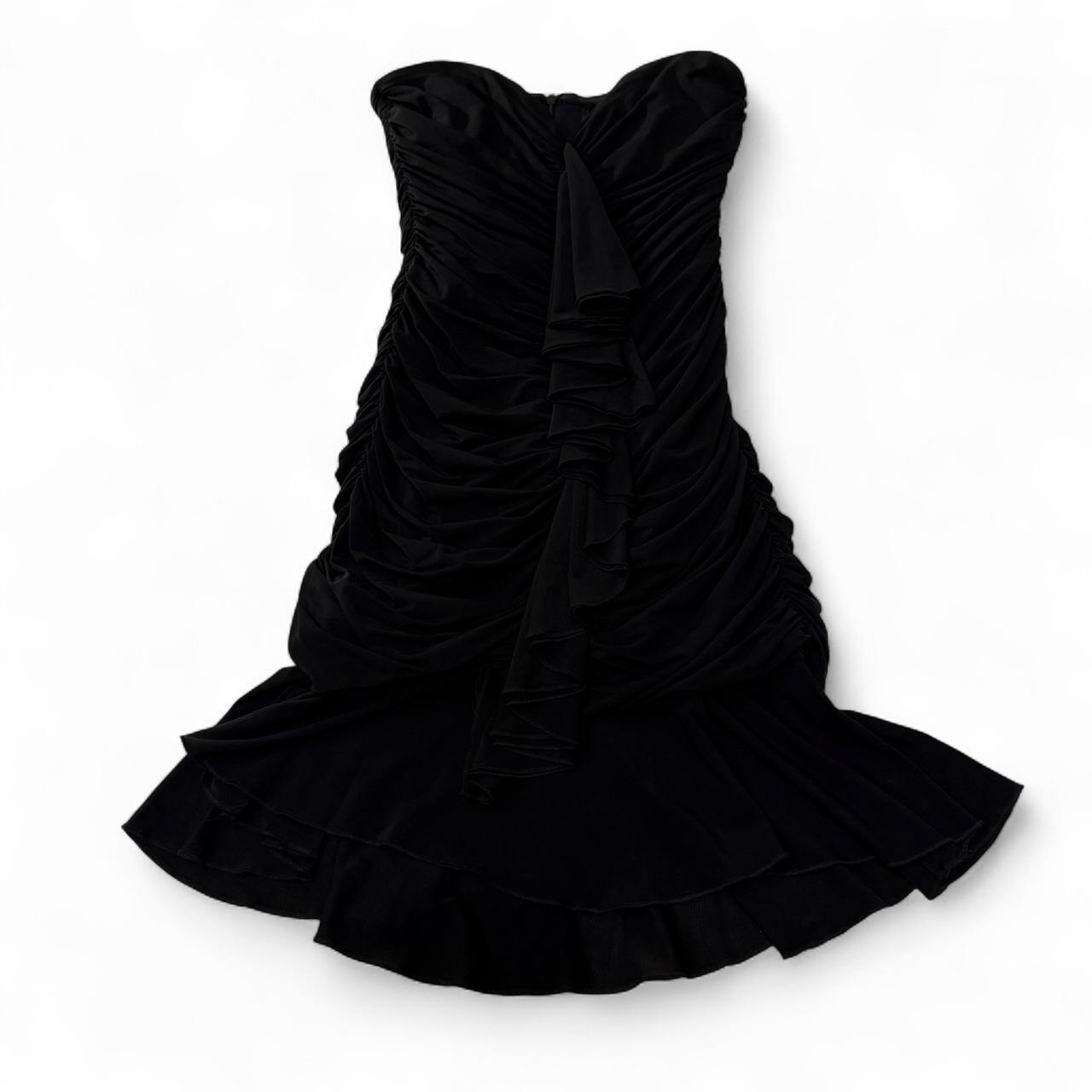 BCBG Y2K Frilly Ruffled Detail Girly Strapless Dress