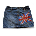 Fragile Jean Co Union Jack Mini Denim Skirt