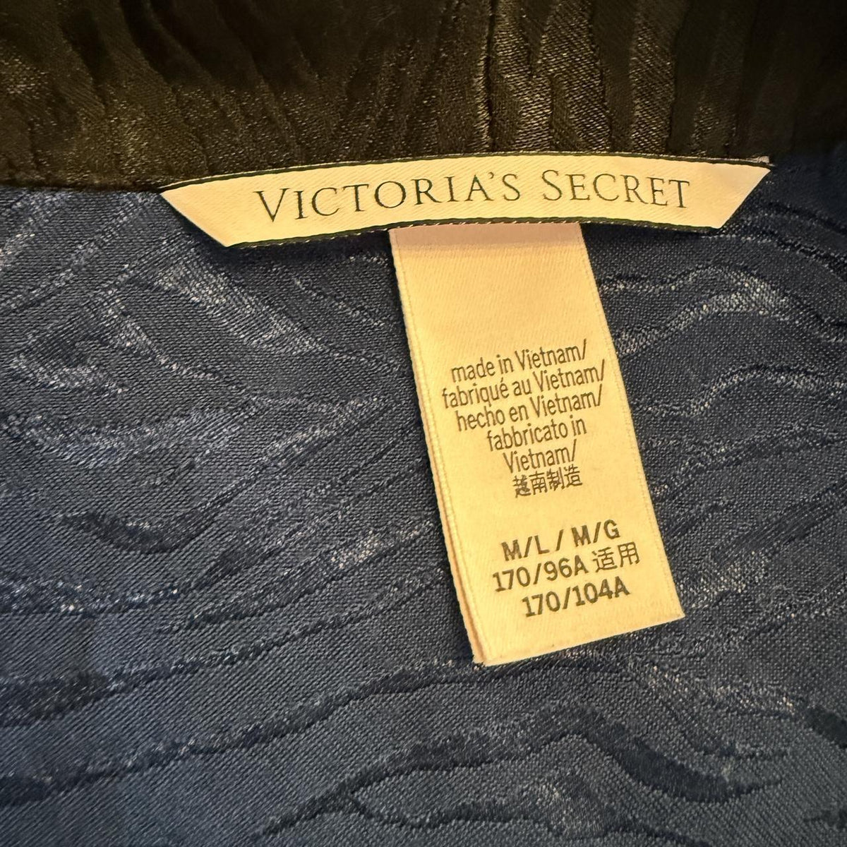Victoria's Secret Robe Dressing Gown Tunic Emerald Blue Bow Detail