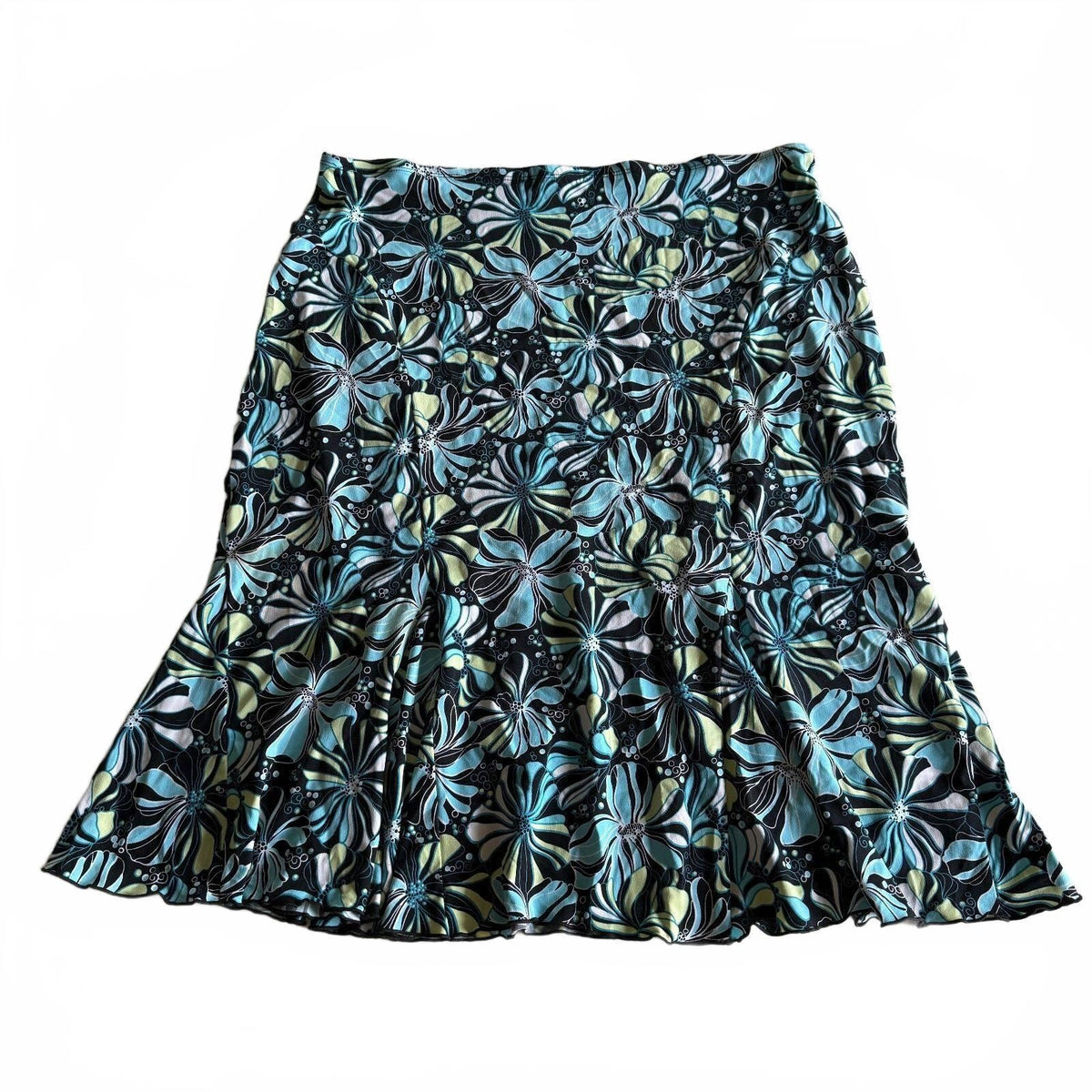 Vintage Susan Lawrence Blue Floral Midi Skirt Y2K Fairycore Whimsigoth 90s