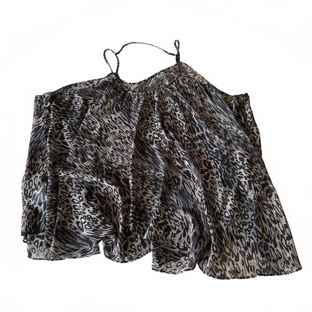 The Addison Story Leopard Print Sheer Cami Swing Top Grunge Y2K Cybergoth M