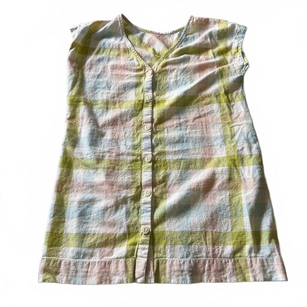 Peyton & Parker Large Linen Cotton Button-Back Dress Pastel Cottagecore Boho