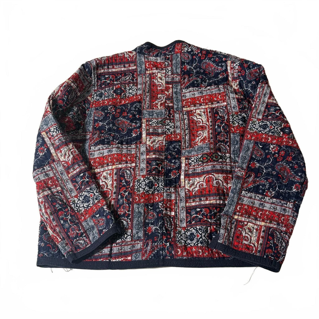 Marte Reversible Quilted Patchwork Pattern Jacket One Size 2-in-1 Boho Fall