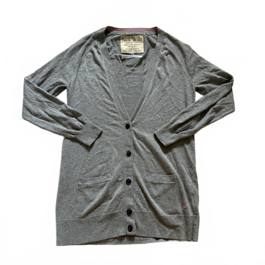 thriftalina Jack Wills Cozy Preppy Cashmere Blend Fall Longline Boyfriend Cardigan US Size 6