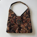 Whimsical 90's Inspired Tapestry Sequin Beaded Jeweled Buckle Boho Shoulder Bag