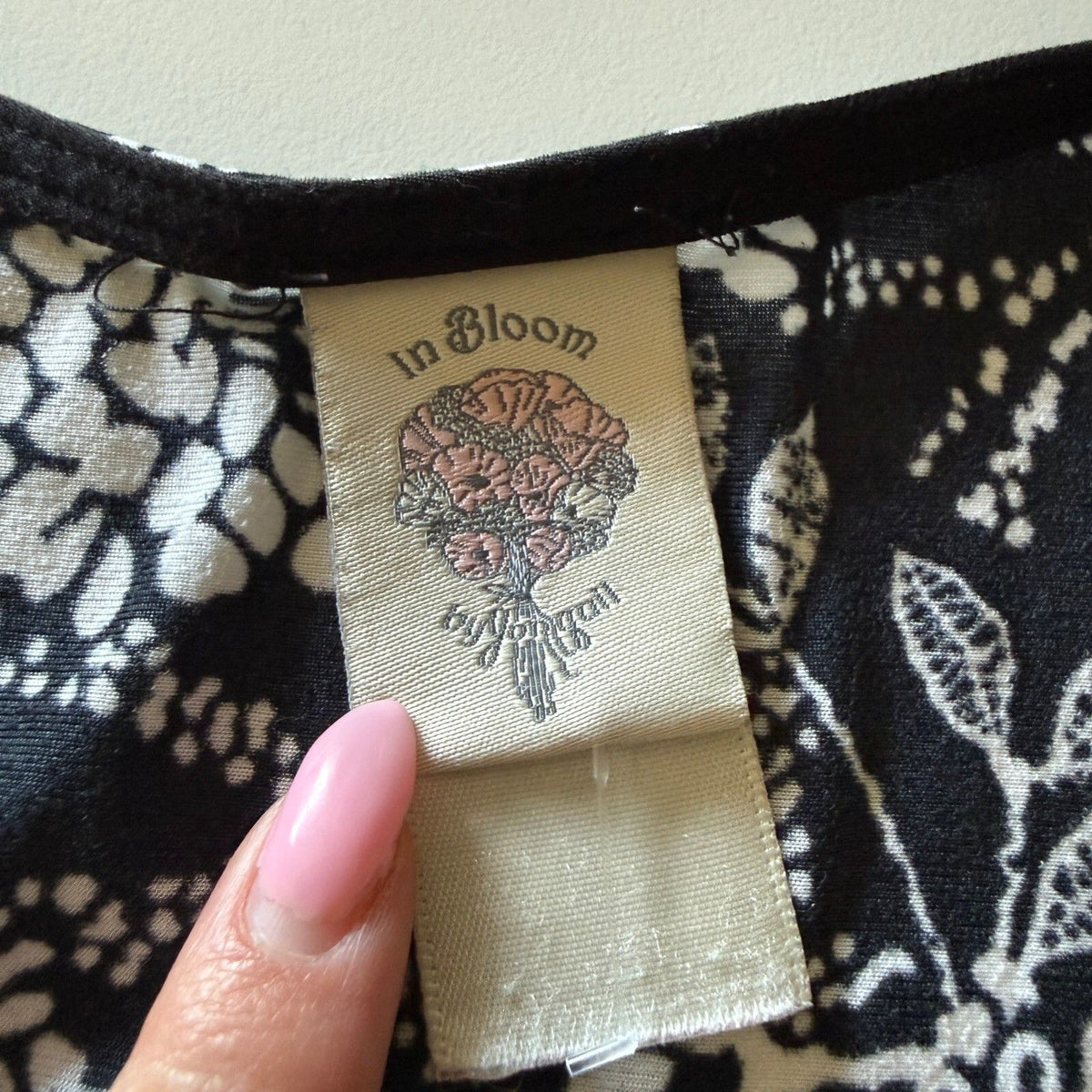 In Bloom by Jonquil Black Floral Lace Detail Tie Back V-Neck Blouse Corporate