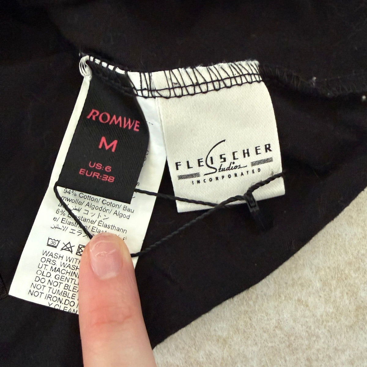 Betty Boop Pinup Black Crop Top with Red Trim and Bow Detail, Size M