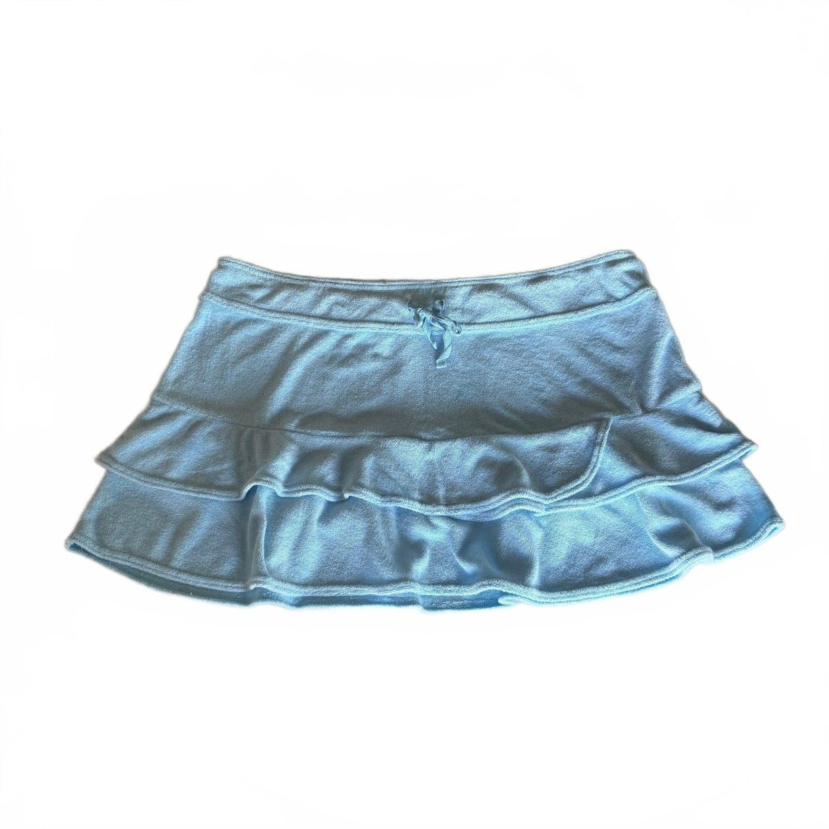 Sonoma Coquette Mermaid Surf Terrycloth Light Blue Ruffle Mini Skirt Size Large