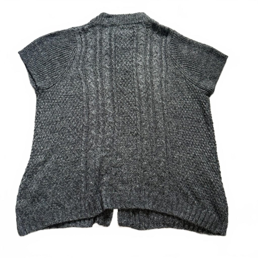 thriftalina Sonoma Life + Style Cozy Fall Gray Short Sleeve Cable Knit Cardigan Sweater XXL