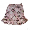 thriftalina Notations Women's Floral Print Pink Coquette Girly Ruffle Hem Skirt Size L