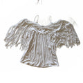 James & Joy Fringe Cold Shoulder Detail Blouse Boho Chic Festival Unique Y2K