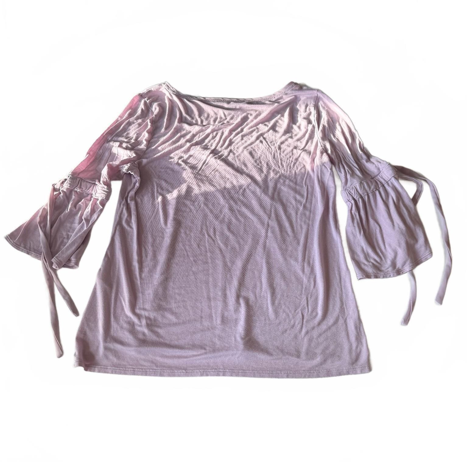 White House Black Market Women's Light Purple Top Size M with Tie Details