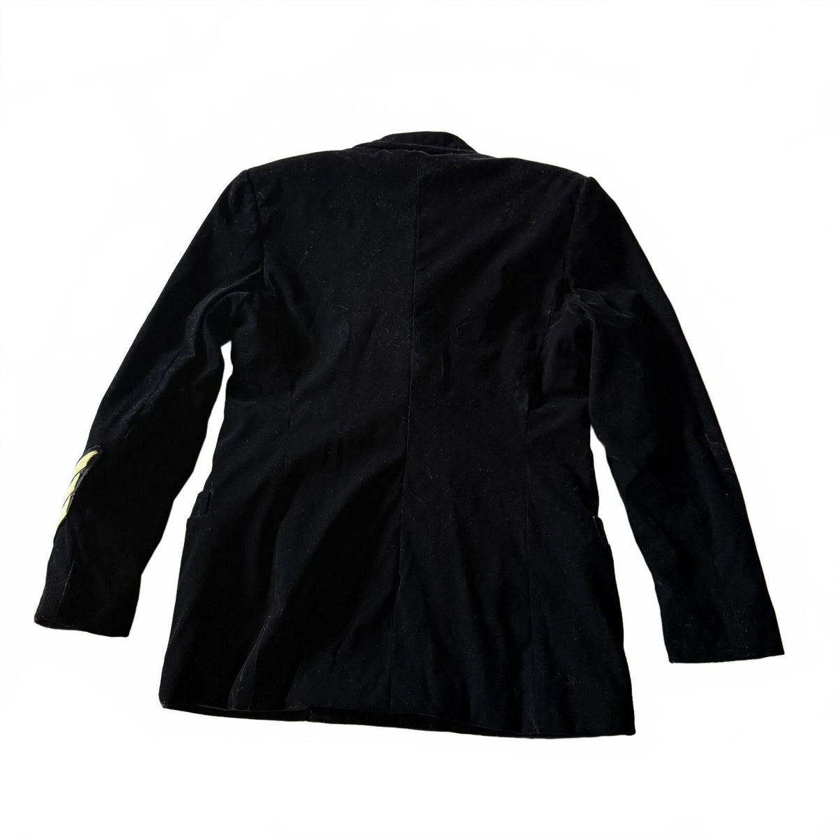 Vintage Ralph Lauren Black Velvet Double Breasted Blazer Soldier Gold Buttons