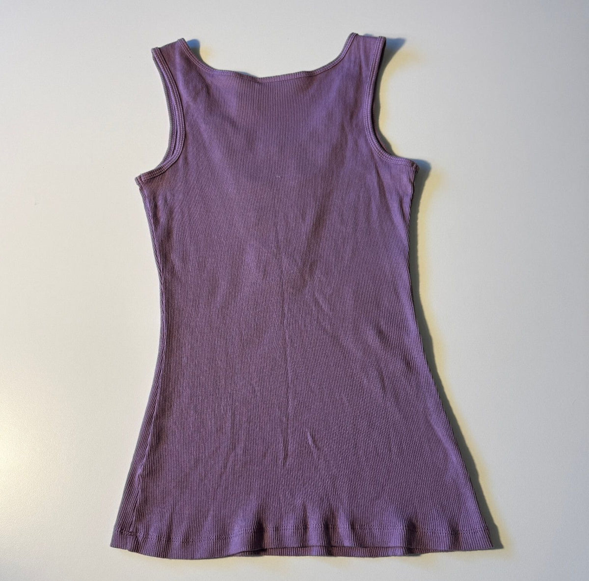 Mixit Petite Purple Ribbed Tank Top Crochet Lace Applique Sequins Y2K Boho Sz M